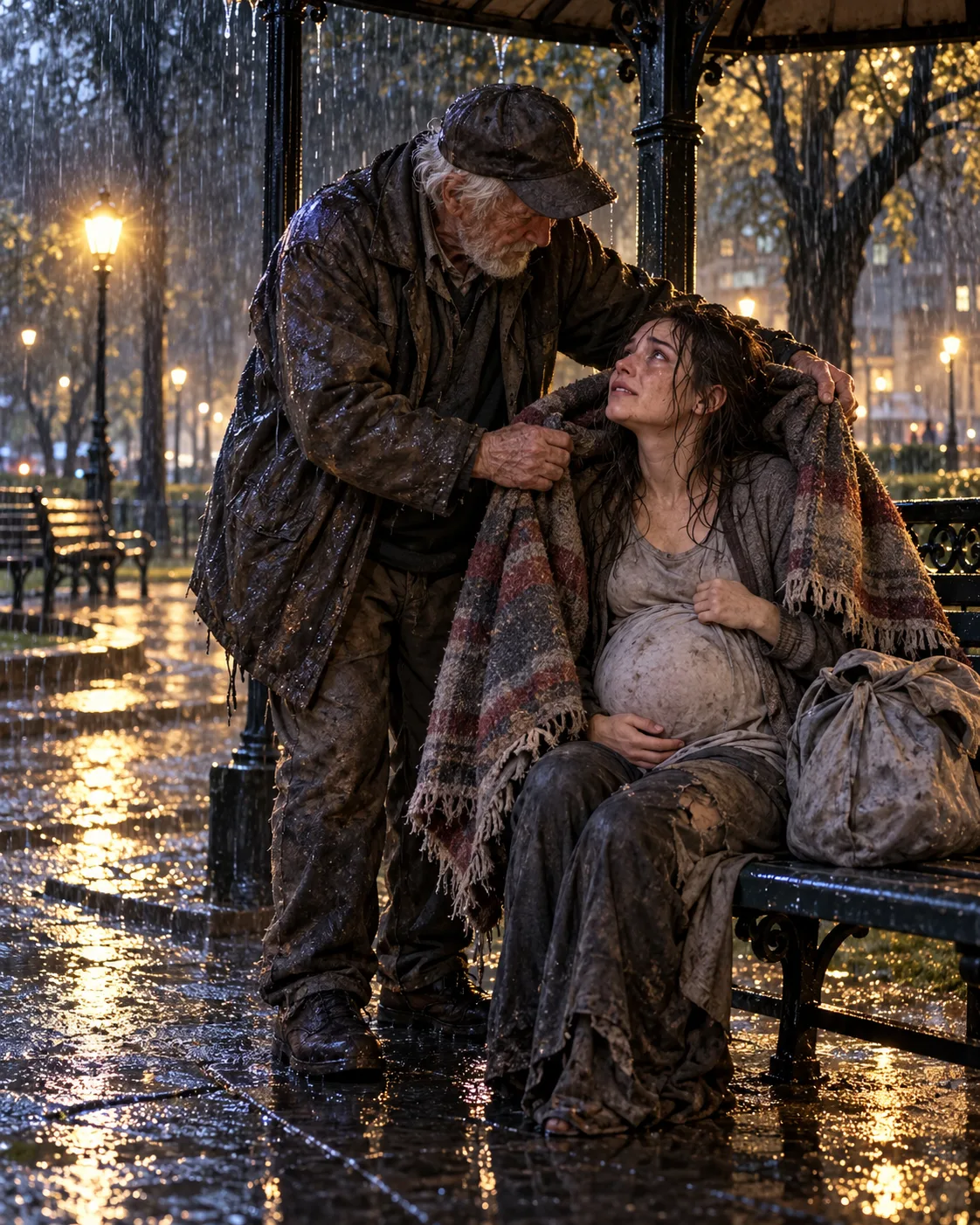 A Poor Old Man Took a Pregnant Homeless Woman Home During a Terrible Storm—The Next Morning, 12 Luxury Cars Arrived at His Door and Changed His Life Forever