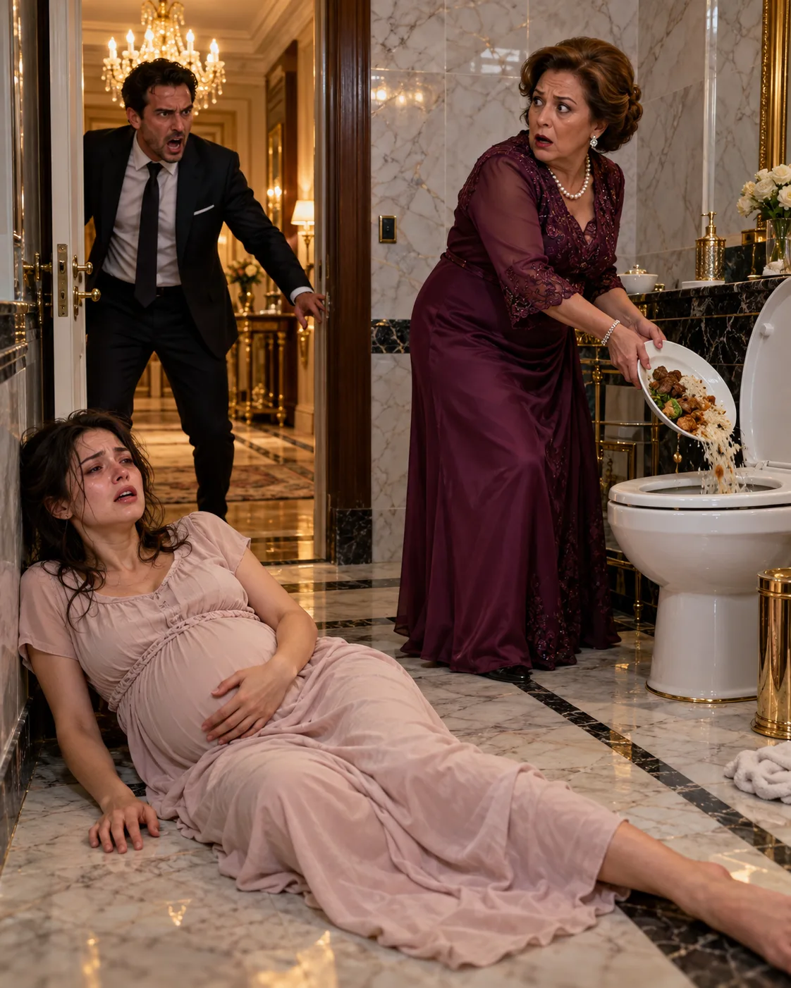 HE CAME HOME EARLY AND CAUGHT HIS MOTHER POURING HIS PREGNANT WIFE’S FOOD DOWN THE TOILET—WHILE HIS WIFE LAY STARVING ON THE FLOOR