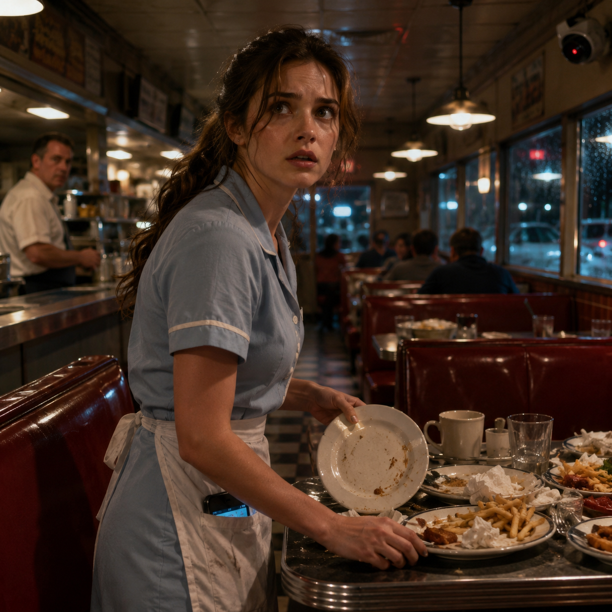 SHE FOUND A PHONE UNDER THE PLATE… THEN SHE LOOKED UP | My CMS