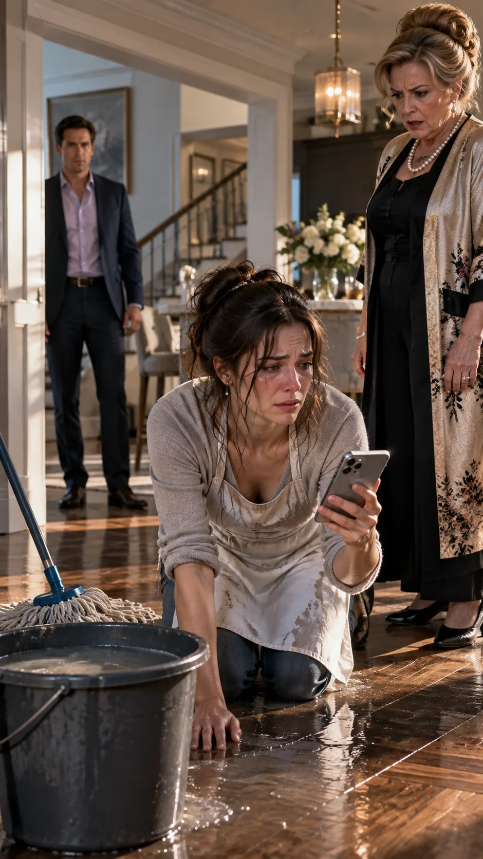 My mother-in-law grabbed me by the hair and shoved my face into a bucket of filthy mop water because she said I was “too lazy to deserve this house.”
