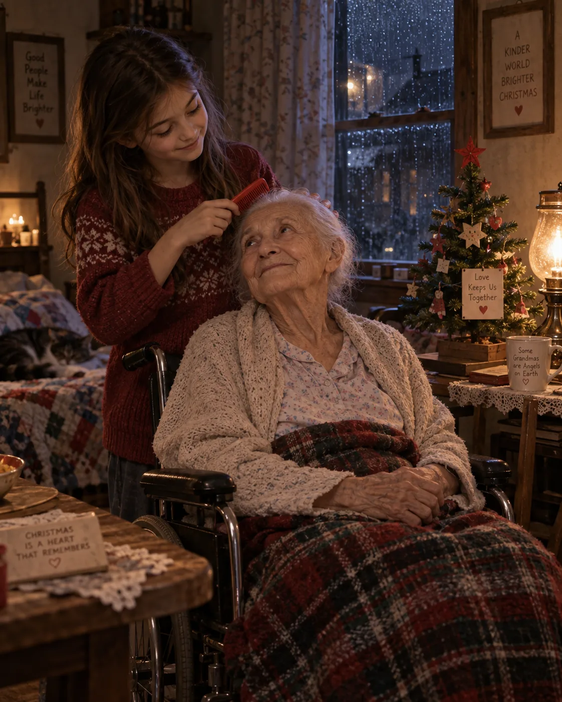 THE LITTLE GIRL WHO BRUSHED HER GRANDMA’S FALLING HAIR ON CHRISTMAS EVE
