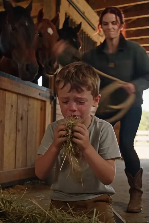 THE MAFIA BOSS ASKED, “WHERE’S ETHAN?”—THEN HE FOUND HIS SON CRYING IN THE STABLE, EATING THE HORSES’ FOOD