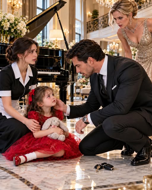 "Victoria shoved my little girl away from a grand piano because she thought a maid's daughter had no business touching anything inside that mansion. Seconds later, the most feared man in New York walked into the room, took one look at my daughter's gray-green eyes, and dropped his keys like he'd just seen a ghost. In that instant, everything everyone believed about us changed.