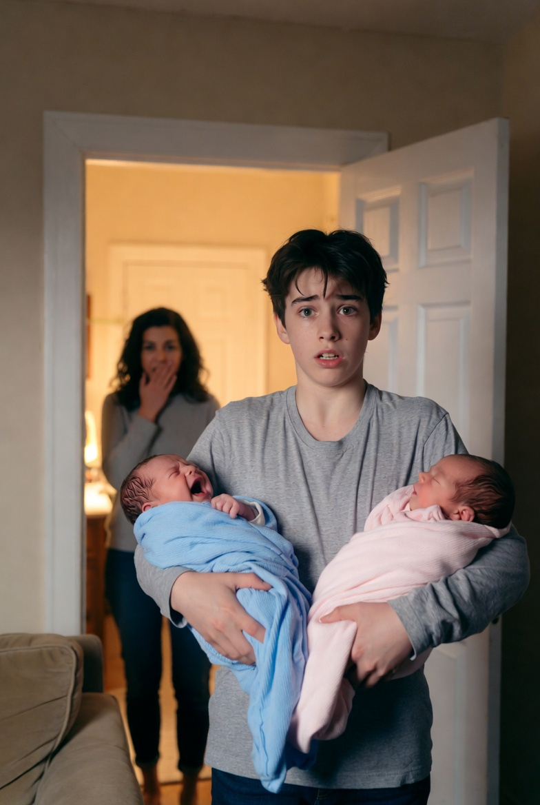 16-Year-Old Boy Brings Home Newborn Twins—Shocking Truth About His Father Changes Everything