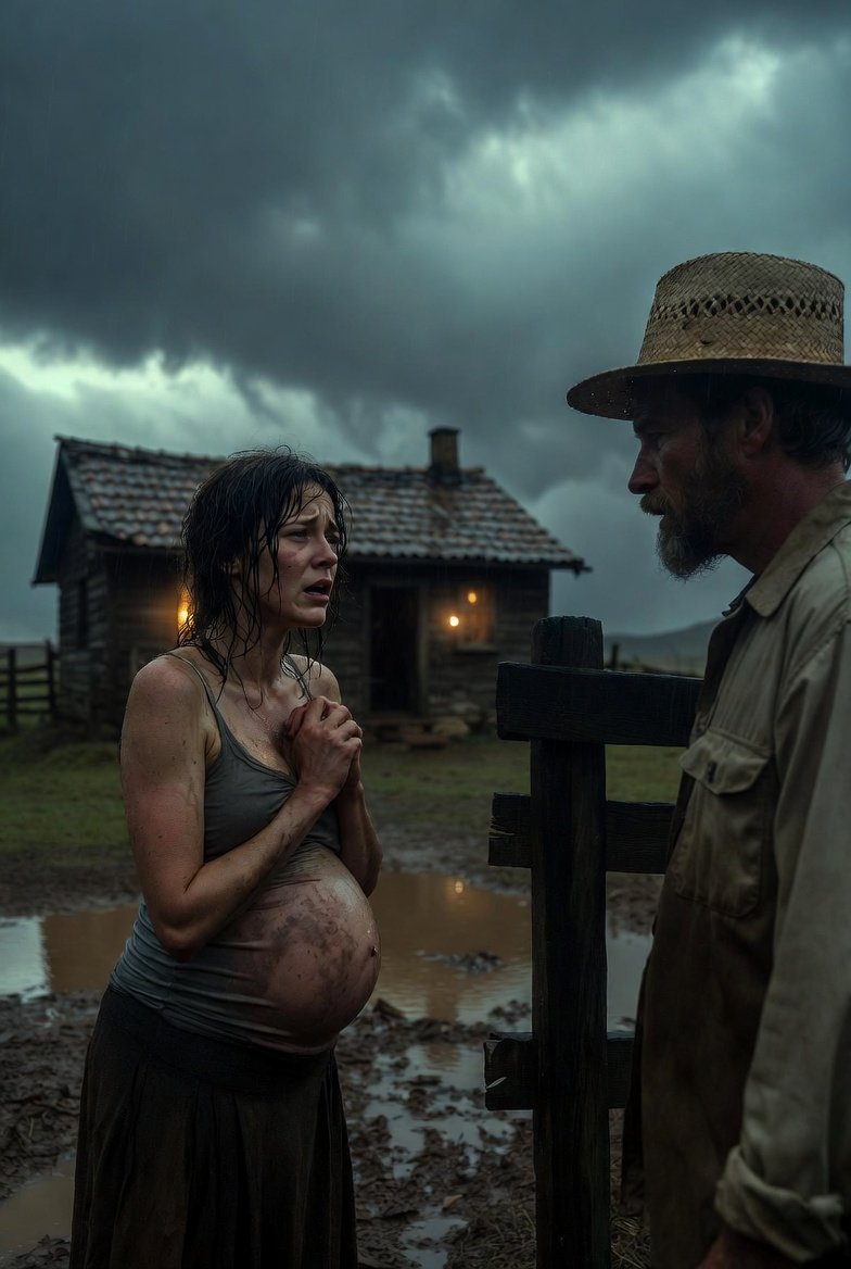 A Pregnant Woman Knocked on My Gate During a Storm… I Didn’t Know She Was Running From a Monster