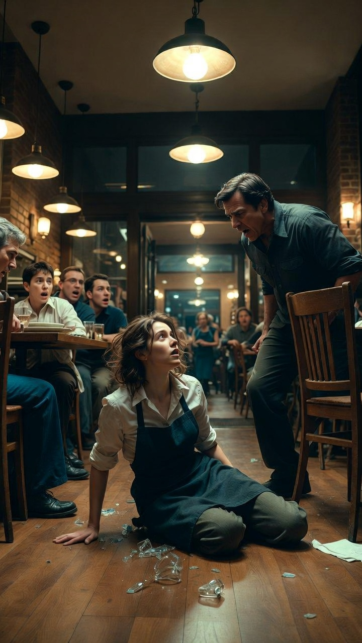 Waitress Thrown Through Glass Table—Seconds Later, a Mysterious Man Walks In and Changes Everything