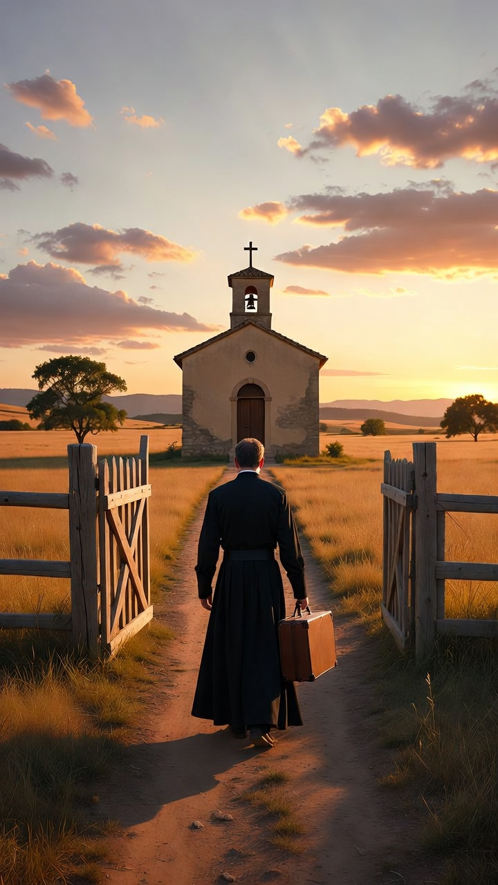 “Exiled Priest Confronts Ruthless Landowner—Hidden Truth About Father’s Death Shocks Entire Village”