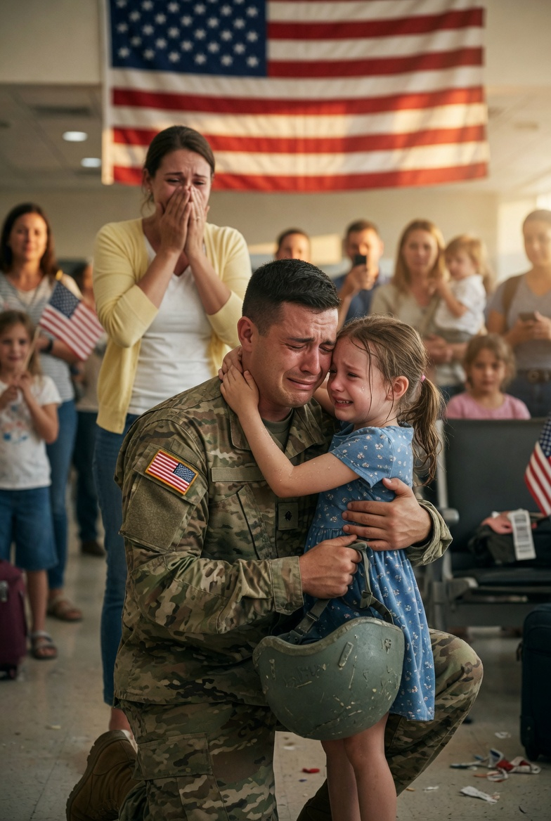 Little Girl Runs to “Her Dad” at Airport—But the Truth Leaves Everyone in Tears