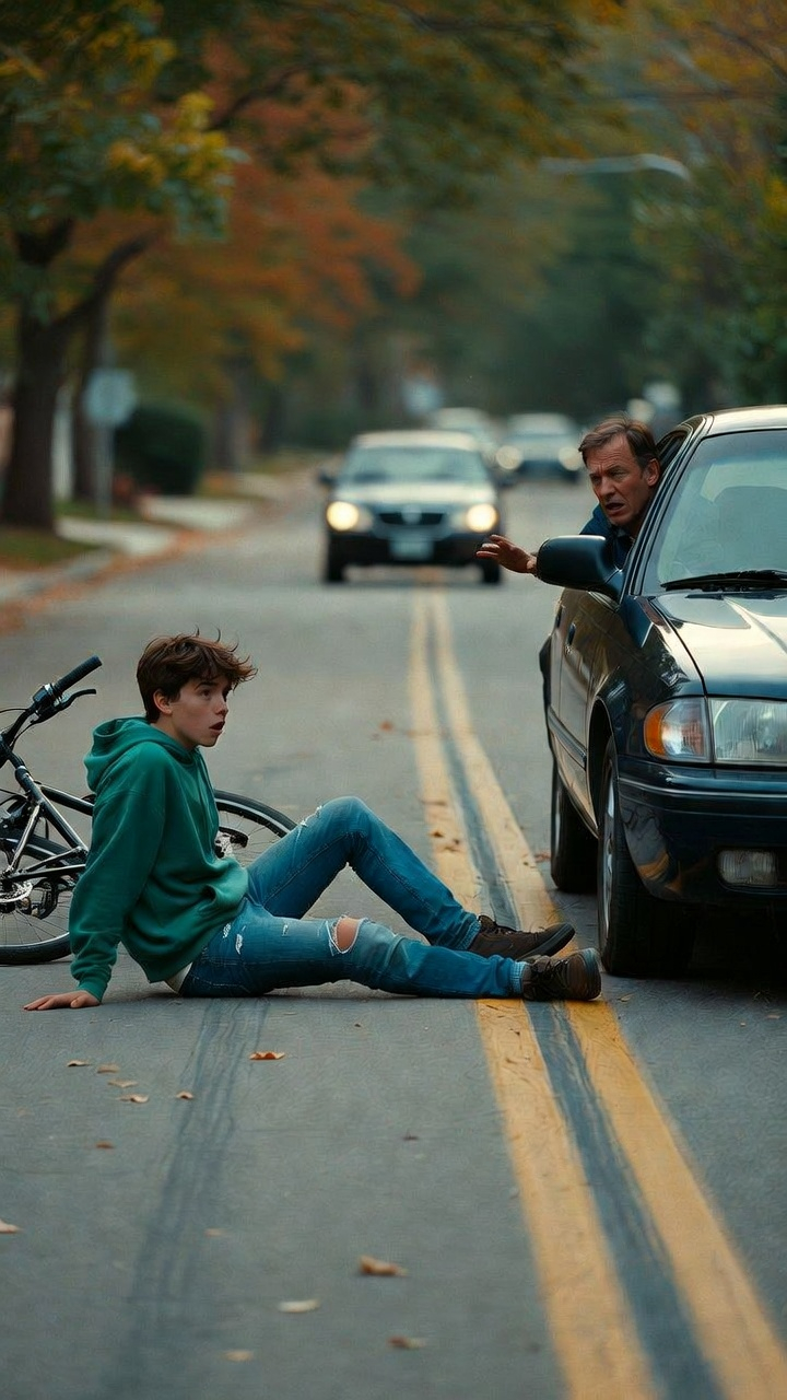 Driver Swerves at Child on Bike—Moments Later, He’s Surrounded and Forced to Face the Truth