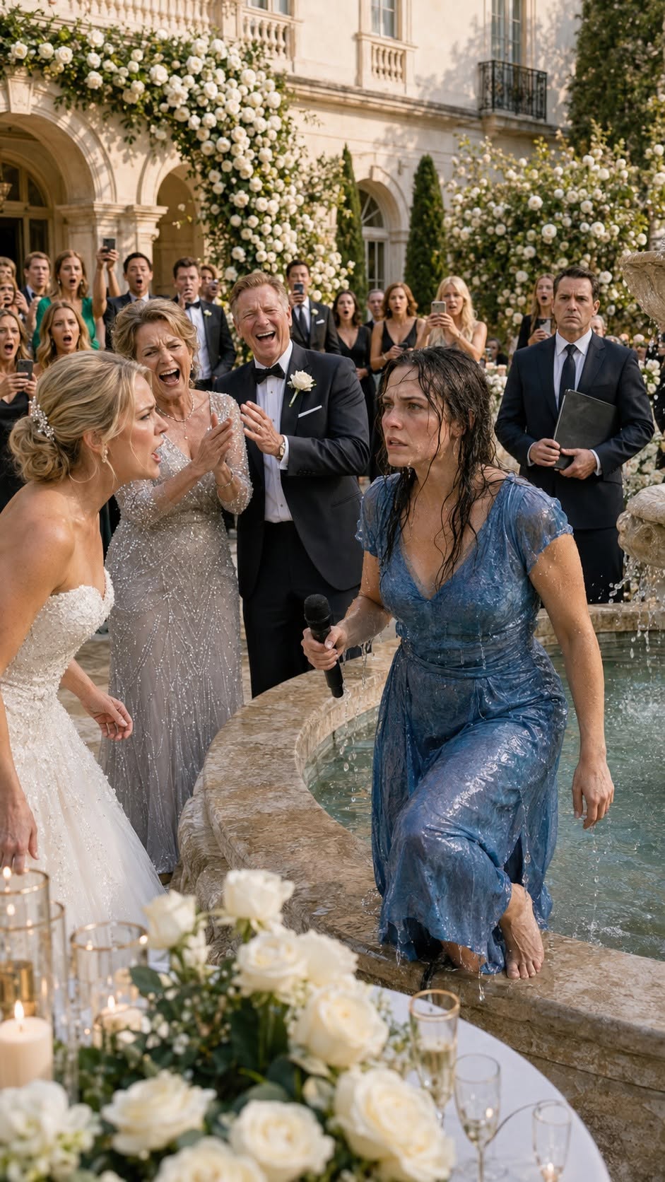 MY SISTER SHOVED ME INTO HER WEDDING FOUNTAIN WHILE THREE HUNDRED GUESTS LAUGHED. THEN GRANDMOTHER’S ATTORNEY HANDED ME THE KEY TO THE ESTATE AND ASKED WHETHER I WANTED THE LIVESTREAM PRESERVED AS EVIDENCE.