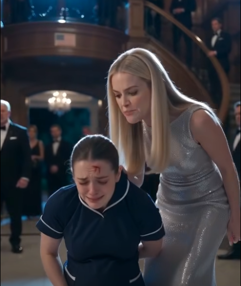 THE HEIRESS RAISED A SHARP PIECE OF ICE TOWARD THE PREGNANT MAID’S FACE. THEN THE BILLIONAIRE COVERED THE BLEEDING WOMAN WITH HIS COAT AND SAID, “SHE IS NOT MY SERVANT. SHE IS MY WIFE.”