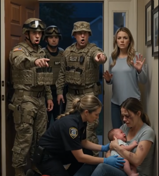 AFTER EIGHT MONTHS OVERSEAS, I CAME HOME TO FIND MY WIFE BRUISED, MY NEWBORN BURNING WITH FEVER, AND MY MOTHER BLOCKING THE STAIRS. THEN MILITARY POLICE OPENED A SEALED FILE PROVING MY FAMILY HAD REPORTED ME DEAD BEFORE THEY LOCKED MY WIFE UPSTAIRS.
