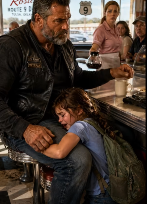 A TERRIFIED GIRL CLUNG TO THE BIKER AND BEGGED, “DON’T LET ME GO.” THEN HE RECOGNIZED THE MAN CHASING HER.