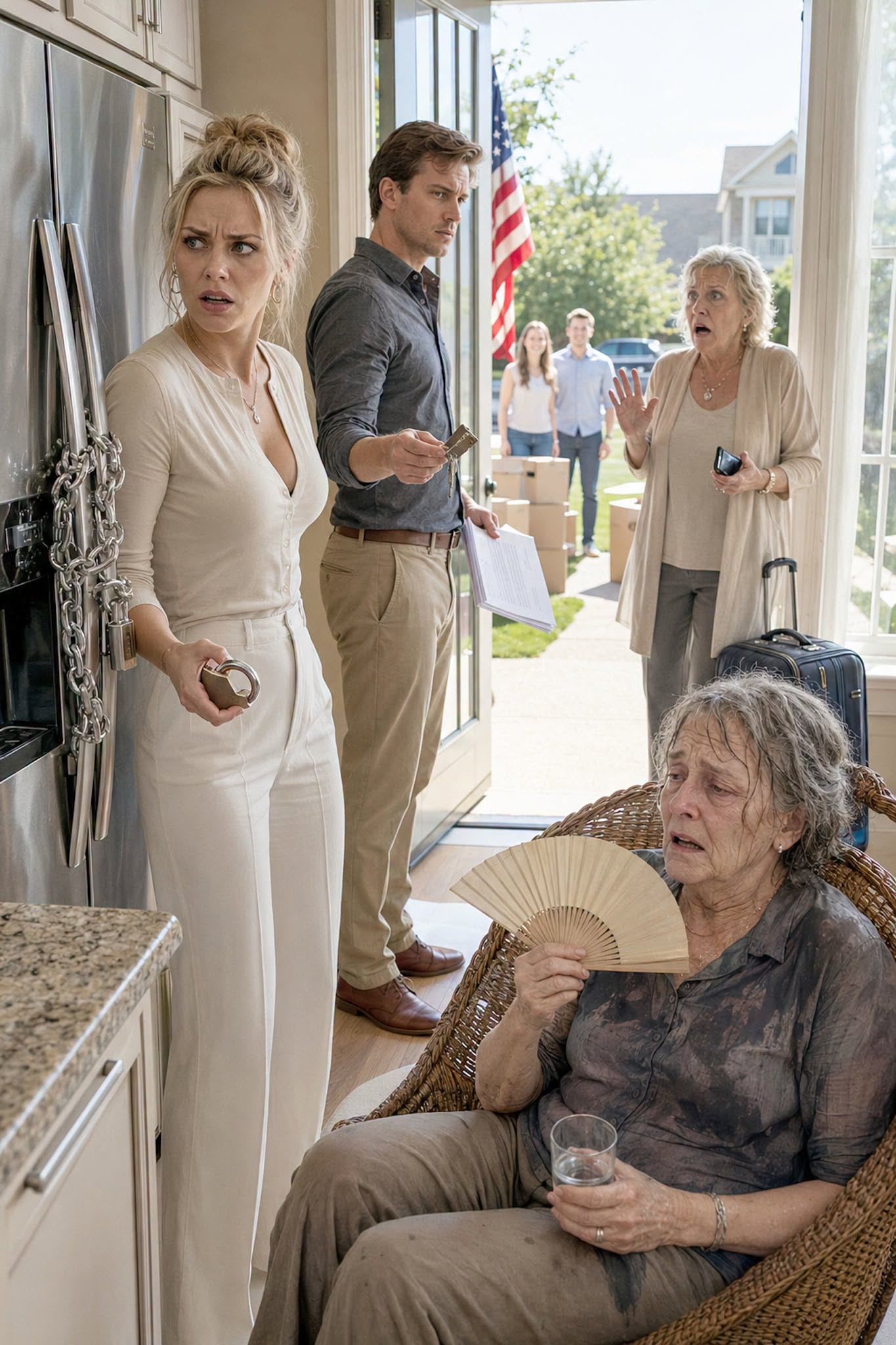 MY MOTHER IN LAW LOCKED MY ELDERLY MOTHER AWAY FROM FOOD DURING A NINETY FOUR DEGREE AFTERNOON. THEN SHE RETURNED WITH A SUITCASE AND DISCOVERED THE HOUSE HAD ALREADY BEEN SOLD TO STRANGERS.
