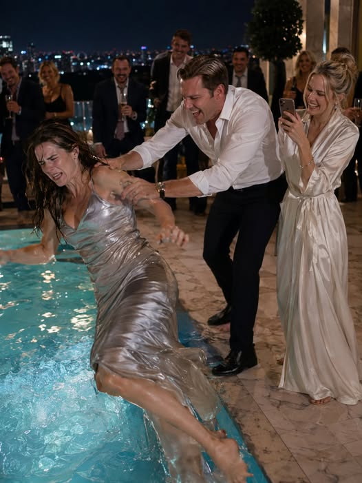 MY HUSBAND SHOVED ME INTO MY OWN POOL AND TORE UP WHAT HE THOUGHT WAS OUR PRENUP, BUT THE REAL AGREEMENT IN THE BANK VAULT PROVED THE PARTY WAS MEANT TO END WITH MY DEATH
