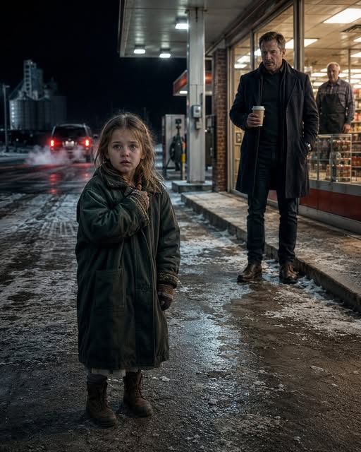 THEY ABANDONED A FIVE YEAR OLD AT A GAS STATION ON CHRISTMAS EVE. THEN THE MILLIONAIRE SAW HER NAME CROSSED OUT INSIDE A COAT FROM HIS OWN FOUNDATION.