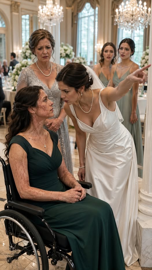THE BRIDE ORDERED HER SCARRED SISTER TO HIDE AT THE BACK OF THE BALLROOM. THEN THE WEDDING COORDINATOR RAN IN AND ANNOUNCED THAT NOTHING COULD BEGIN WITHOUT THE WOMAN IN THE WHEELCHAIR.