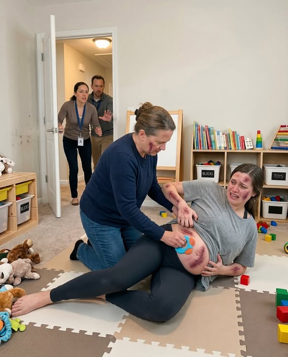 MY NANNY PINNED ME TO THE PLAYROOM FLOOR WHILE I WAS SEVEN MONTHS PREGNANT, BUT WHEN CHILD PROTECTION FOUND THE TRACKER INSIDE MY SON’S TEETHER, ITS 3 A.M. LOCATION EXPOSED WHO HAD BEEN BUILDING A CASE AGAINST ME FOR MONTHS