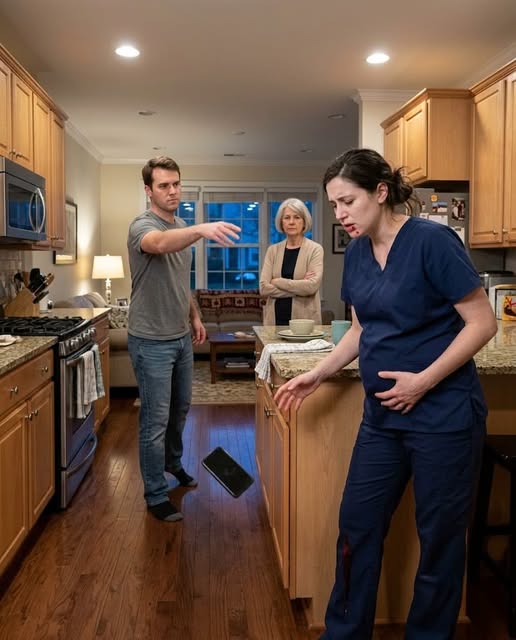 MY HUSBAND SLAPPED ME AFTER A TWELVE HOUR HOSPITAL SHIFT AND REFUSED TO LET ME CALL AN AMBULANCE WHILE I BLED ACROSS HIS KITCHEN FLOOR, BUT WHEN HE MOCKINGLY CALLED MY “PATHETIC” FATHER, THE VOICE ON SPEAKER MADE HIS MOTHER GO WHITE