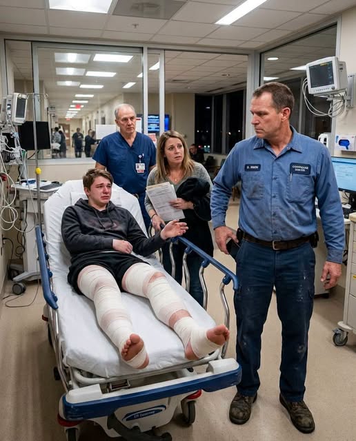 MY SEVENTEEN YEAR OLD SON WAS SHOT THROUGH BOTH KNEES BY THE COUNTY SHERIFF, WHO STOOD OUTSIDE THE TRAUMA BAY AND LAUGHED, “LET’S SEE YOUR JANITOR DADDY FIX THIS.” HE THOUGHT MY BLUE UNIFORM MADE ME POWERLESS. THEN MY SON WHISPERED WHAT THE SHERIFF HAD SAID BEFORE THE SECOND SHOT, AND I CALLED THE MEN WHO HAD NOT HEARD MY OLD CALL SIGN IN SEVENTEEN YEARS