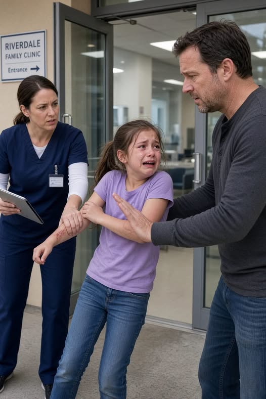 MY NEW WIFE YANKED MY EIGHT YEAR OLD DAUGHTER’S BROKEN ARM AND SNAPPED, “BANDAGE IT IN FIVE MINUTES, I HAVE CLIENTS WAITING,” BUT THE NURSE UNFOLDED THE FORM CLAIRE WANTED BACK AND SAID, “SIR, YOUR WIFE FORGED YOUR SIGNATURE TO SAY NORA FELL AT HOME”