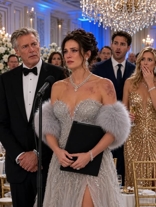 AT MY HUSBAND’S COMPANY PARTY, HE SHOVED ME INTO A CHAMPAGNE TABLE AND TOLD ME HIS MISTRESS BELONGED BESIDE HIM, BUT TEN MINUTES LATER THE CHAIRMAN ANNOUNCED THAT I OWNED FIFTY EIGHT PERCENT OF THE COMPANY HE THOUGHT WAS ABOUT TO PROMOTE HIM