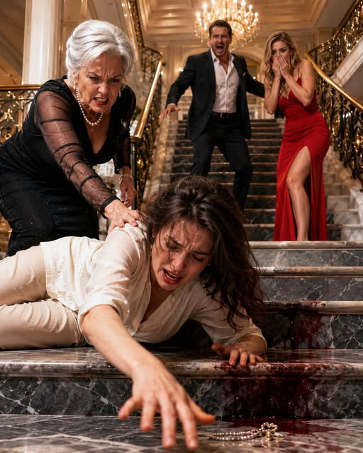 AFTER MY MOTHER IN LAW SHOVED ME DOWN THE MARBLE STAIRS, MY HUSBAND STEPPED OVER ME AND WENT BACK TO HIS MISTRESS. THEN THE DOCTOR CALLED HIM WITH TWO SENTENCES THAT DESTROYED THE FUTURE HE THOUGHT HE OWNED
