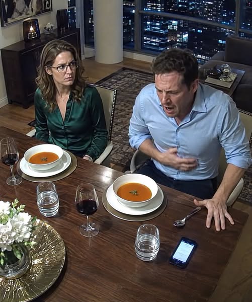MY HUSBAND POURED SOMETHING INTO MY SOUP, CERTAIN I HADN’T SEEN HIM, SO I SWITCHED OUR BOWLS THE SECOND HE LEFT THE ROOM, BUT WHEN HE COLLAPSED THIRTY MINUTES LATER, MY SISTER BURST THROUGH THE DOOR AND SCREAMED, “MARCUS, WHAT WENT WRONG?”