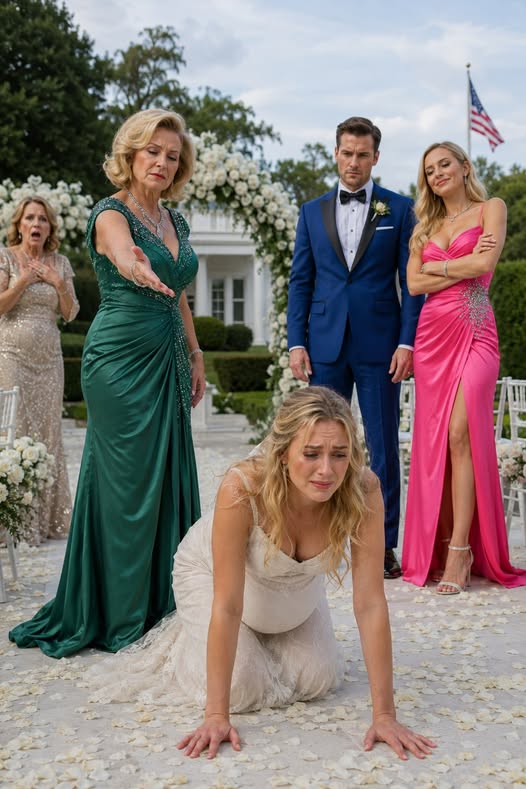 THEY FORCED THE SEVEN MONTH PREGNANT BRIDE TO CRAWL DOWN THE AISLE, BUT THE WEDDING CAMERAS EXPOSED WHY HIS FAMILY NEEDED HER SIGNATURE BEFORE SUNSET