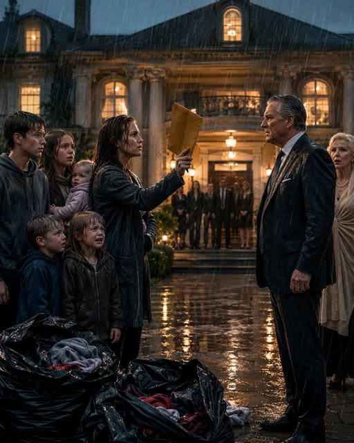 MY FATHER IN LAW THREW ME AND SIX CHILDREN INTO A STORM EIGHT DAYS AFTER MY HUSBAND DIED, BUT THE DEED SAID THE MANSION HAD NEVER BELONGED TO HIM