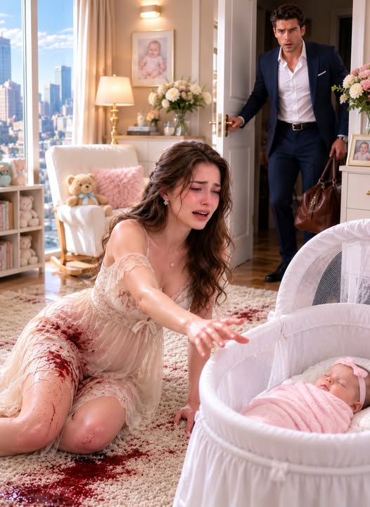 MY HUSBAND LEFT ME BLEEDING BESIDE OUR NEWBORN SO HE COULD CELEBRATE HIS BIRTHDAY, BUT THE NURSERY CAMERA SHOWED WHAT HE DID BEFORE HE WALKED OUT