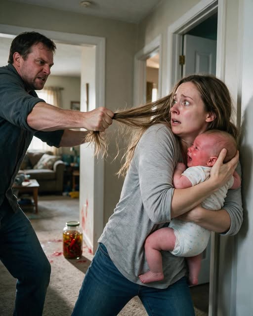 I FOUND MY 6-MONTH-OLD FOSTER GRANDSON INSIDE A CLEAR CONTAINER OF PICKLED CHILIES WHILE HIS STEPFATHER DRAGGED MY FOSTER DAUGHTER BY THE HAIR — THEN THE PHONE HIDDEN IN THE DIAPER BAG BUZZED, “DID ROBERT FALL FOR IT YET?”