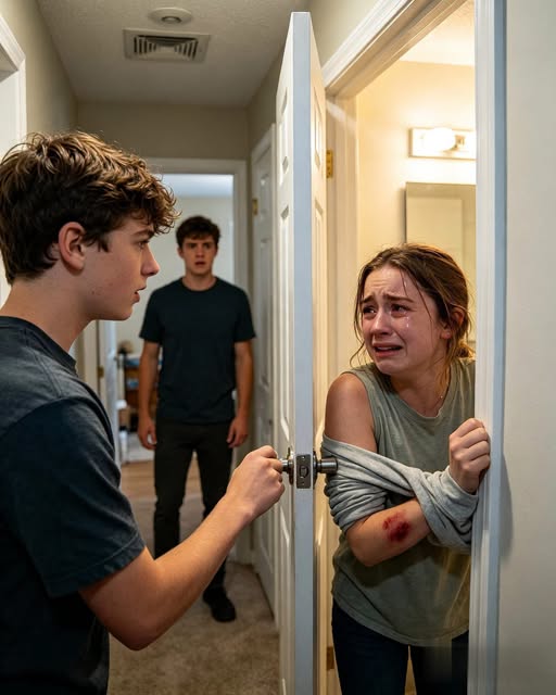 MY 24-YEAR-OLD BROTHER LOCKED OUR 14-YEAR-OLD SISTER IN THE BATHROOM AND GAVE HER ICE PACKS AFTER HE HURT HER. I CAUGHT HIM ONE NIGHT—THEN MOM FOUND A LIST TAPED UNDER THE ICE PACK WITH OUR FATHER’S NAME BESIDE SEVEN DATES.