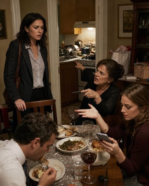 ON MY FIRST DAY AS A DAUGHTER IN LAW, MY MOTHER IN LAW KICKED MY CHAIR AWAY AND SAID, “WIVES EAT LAST IN THIS HOUSE.” MY HUSBAND TOLD ME TO OBEY HER. I PACKED ONE SUITCASE AND WALKED OUT INTO THE BOSTON RAIN. TEN MINUTES LATER, MY FATHER CALLED AND ASKED ONE QUESTION THAT MADE ME STOP BREATHING.