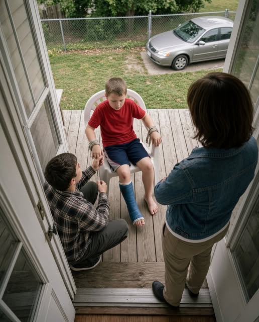 MY TEN-YEAR-OLD BROTHER HAD A BROKEN LEG WHEN I FOUND HIM TIED TO A CHAIR ON OUR AUNT’S PORCH. HIS CRUTCHES WERE THREE FEET AWAY INSIDE. THEN HE WHISPERED, “CLAIRE, I CAN’T FEEL MY TOES ANYMORE.”