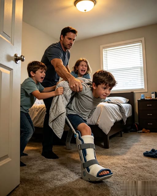 MY TWIN BROTHER AND I WERE STILL IN LEG CASTS WHEN OUR STEPFATHER DRAGGED US OUT OF BED AND SHOVED US TO THE FLOOR BECAUSE I REFUSED TO APOLOGIZE. HE LAUGHED WHEN NOAH CRIED OUT. I WENT QUIET, BECAUSE MY BROTHER HAD ALREADY SENT OUR AUNT THE ONE CODE WORD RICHARD WAS NEVER SUPPOSED TO SEE.