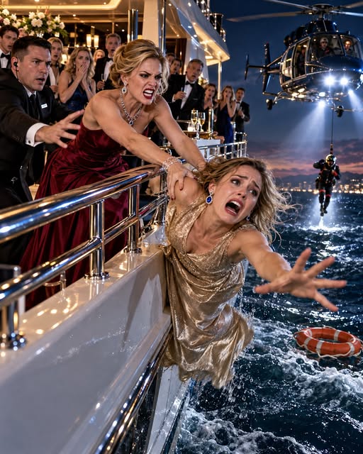 VERONICA HALE SHOVED ME OFF A LUXURY YACHT IN FRONT OF TWO HUNDRED WEALTHY GUESTS AND SAID, “PEOPLE LIKE YOU SHOULD LEARN WHEN THEY’RE NOT WELCOME.” SHE THOUGHT I WAS AN IMPOSTOR WHO HAD SLIPPED INTO THEIR GALA. THEN A HELICOPTER TURNED TOWARD THE YACHT, THE CAPTAIN SAW THE BLACK CARD IN MY HAND, AND EVERYTHING VERONICA HAD BEEN TOLD ABOUT ME STARTED TO FALL APART