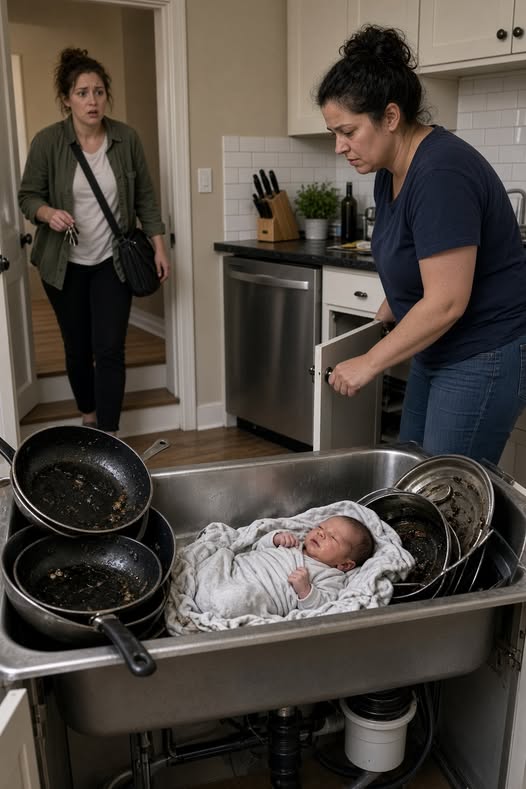 I FOUND MY NEWBORN COUSIN LYING IN A GREASE-COATED KITCHEN SINK WHILE HIS AUNT HELD THE CABINET BENEATH HIM OPEN. I GRABBED HIM BEFORE SHE COULD REACH DOWN AGAIN. THEN A SECOND INFANT BLANKET FELL FROM THE CABINET, AND A HOSPITAL ID BRACELET SLID ACROSS THE FLOOR WITH ANOTHER BABY’S NAME ON IT.