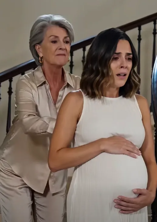 MY MOTHER IN LAW SHOVED MY EIGHT MONTH PREGNANT BODY DOWN THE STAIRS, THEN MY HUSBAND STOOD BESIDE HER AND SAID I HAD THROWN MYSELF. AT THE HOSPITAL THEY BROUGHT PAPERS CALLING ME “UNSTABLE.” THEN A NEIGHBOR’S CAMERA SHOWED THE ONE SECOND THEY NEVER EXPECTED ANYONE TO SEE