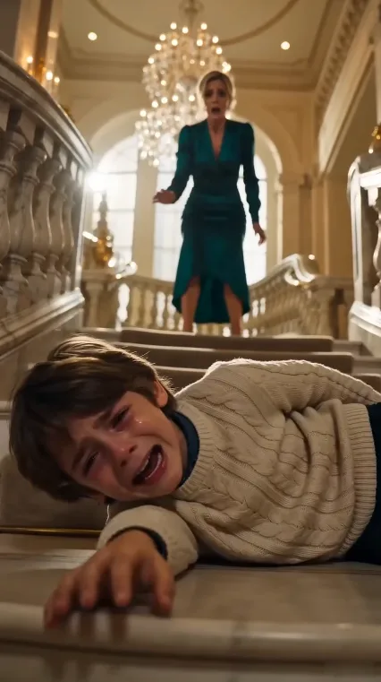 THE MAFIA BOSS CAME HOME EARLY AND SAW HIS WIFE PUSH HIS SIX-YEAR-OLD SON DOWN THE GRAND STAIRCASE—THEN THE LITTLE BOY WHISPERED A SECRET THAT CHANGED EVERYTHING
