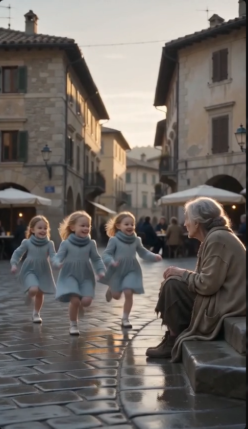 "Three Little Girls Ran Across the Piazza and Hugged a Stranger"