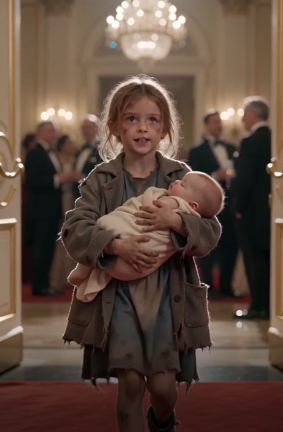 The Ragged Little Girl Walked Into a Millionaire's Gala Holding a Baby... Then Pointed at the Wealthiest Couple in the Room.
