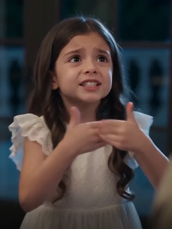 The three-year-old looked straight at the billionaire and signed: