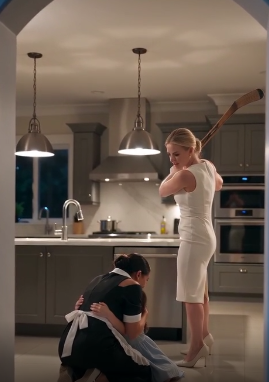 THE MAID TOOK THE BLOW FOR HER LITTLE GIRL—THEN THE CHILD LOOKED AT THE MILLIONAIRE AND WHISPERED, “DADDY…”