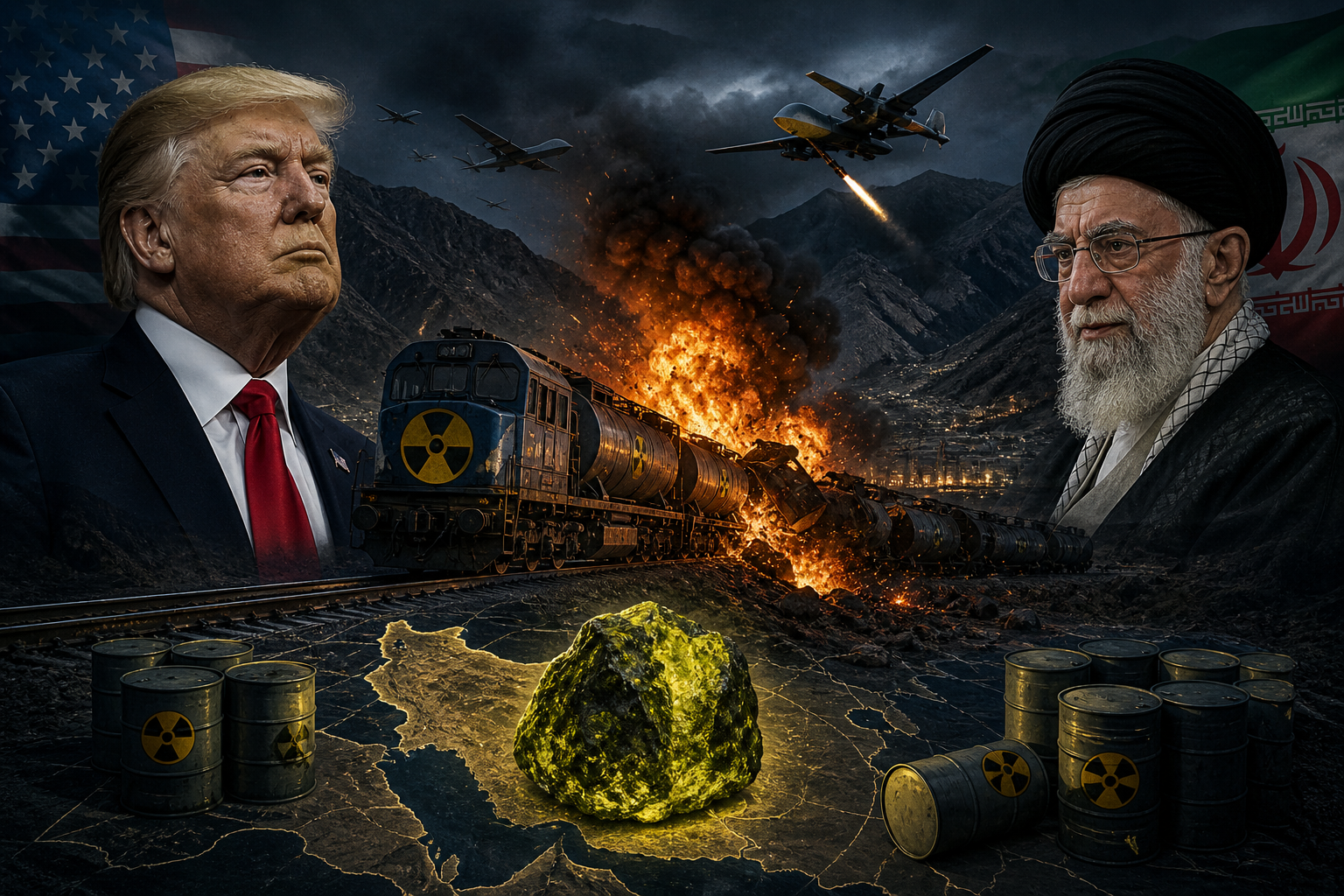 The US military destroyed a train carrying uranium that was fleeing Tehran into the mountains!