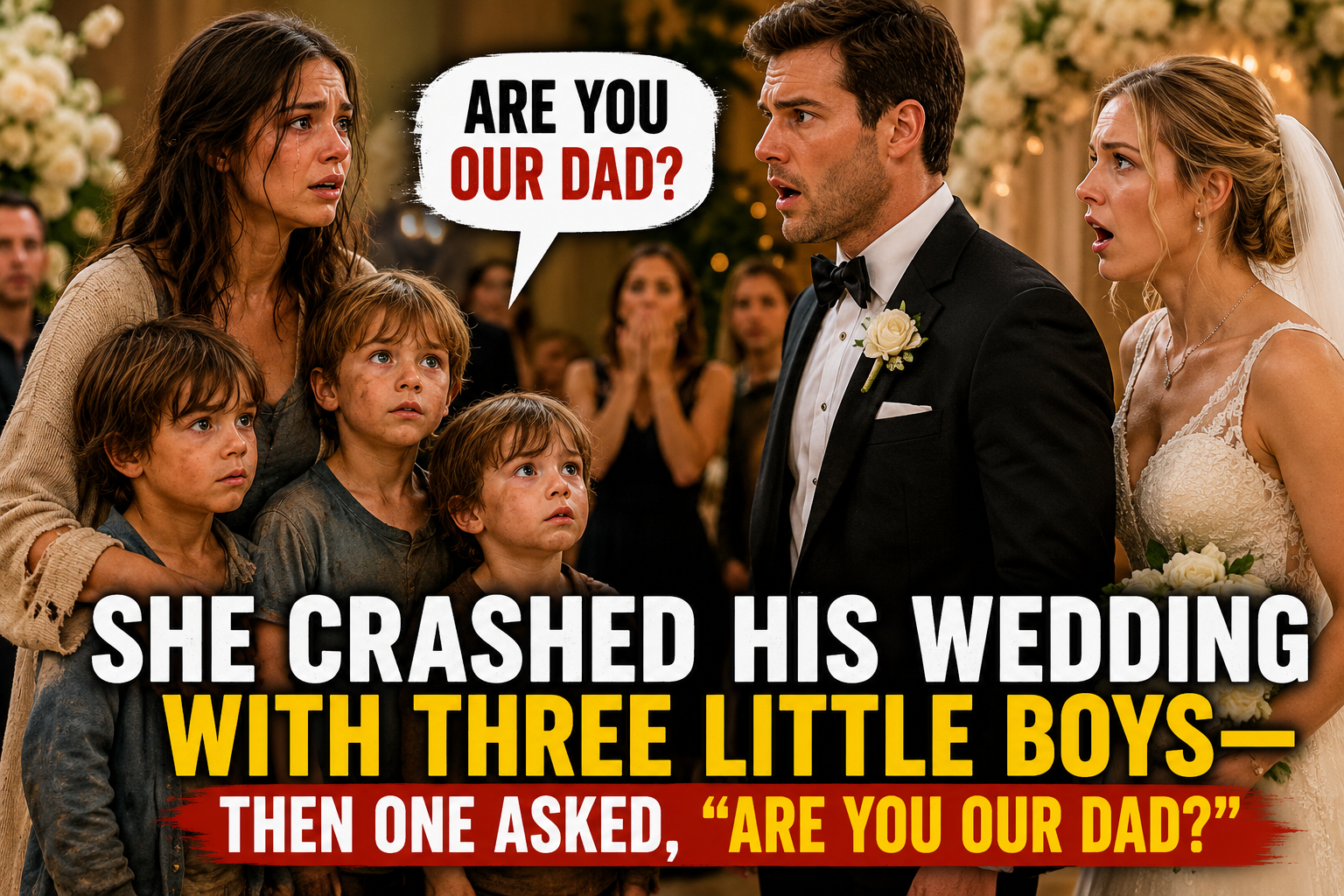 She Crashed His Wedding With Three Little Boys—Then One Asked, “Are You Our Dad?”