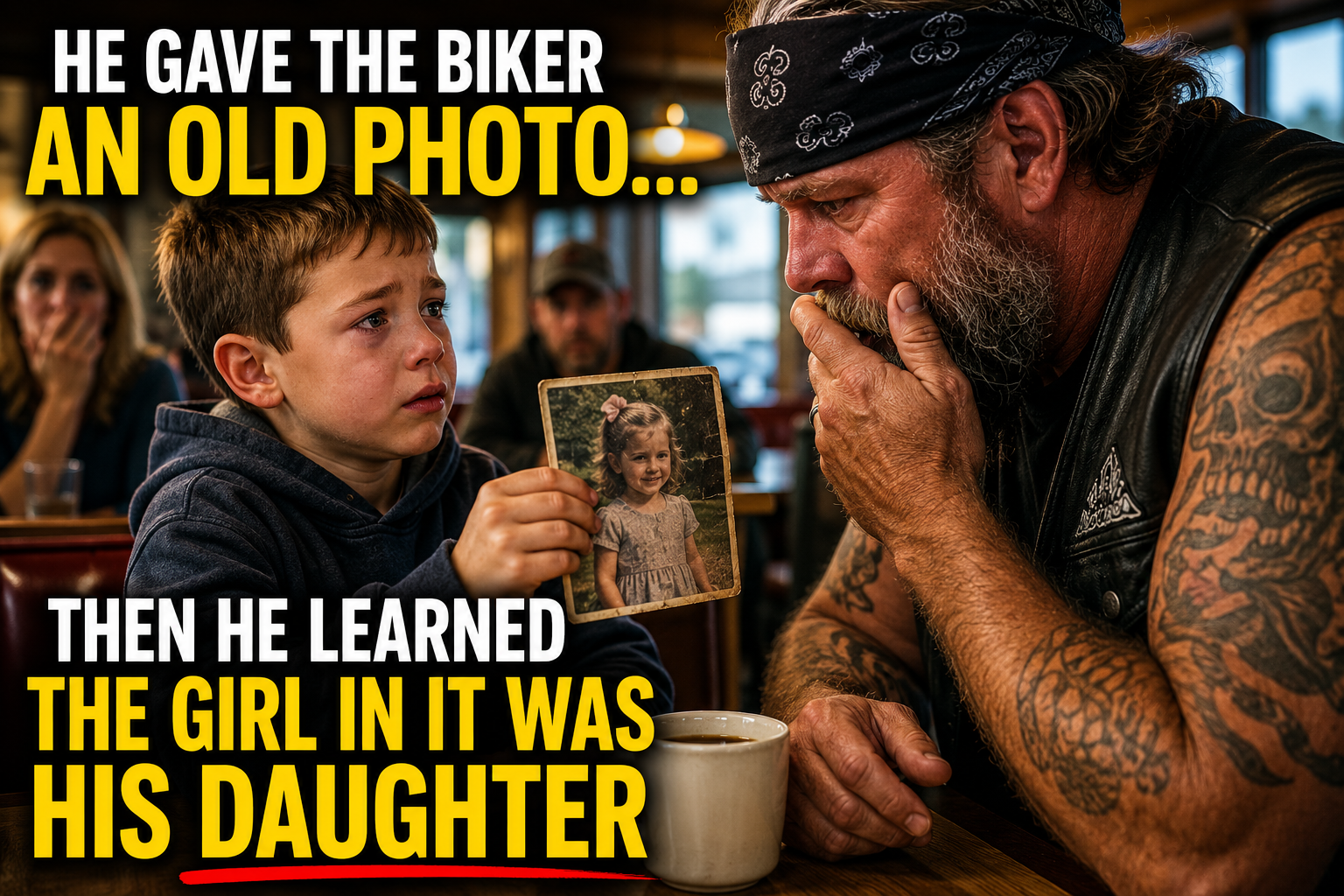 **An 8-Year-Old Boy Brought a Biker an Old Photo—Then He Learned the Girl in It Was His Daughter**