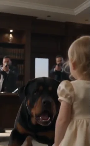 The dog lunged at the two-year-old, then froze the instant she called him “Bruno.”