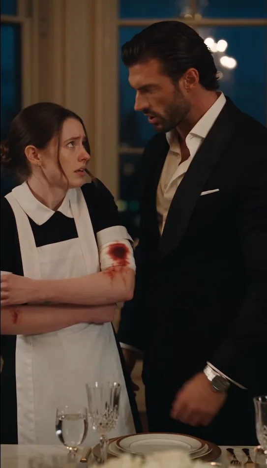 THE MAFIA BOSS WATCHED HIS MAID TREMBLE BEFORE TWENTY-EIGHT GUESTS, BUT SHE KEPT LOOKING AT THE KITCHEN WHERE THE HEAD CHEF HAD BEEN TRAPPED.