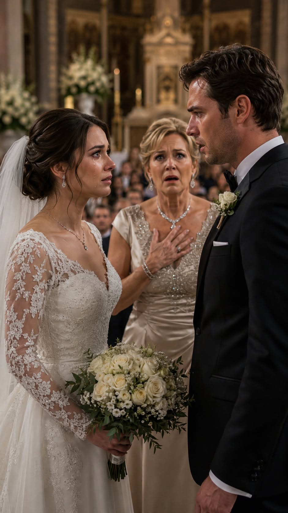 "I overheard my fiancé tell his mom he only wanted my money an hour before the wedding. At the altar, I said four words that gave his mother a heart attack."